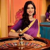 Antarmuka aplikasi login 4d menampilkan roulette live dengan dealer sungguhan di studio HD